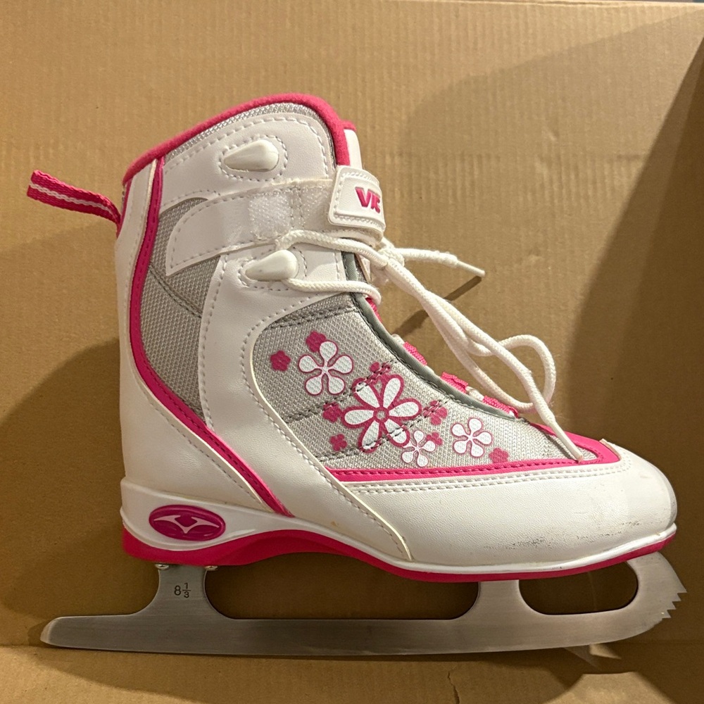Pink and White Kids Ice Skates